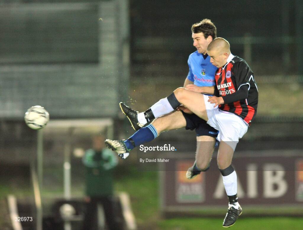 11 November 2008; Sean Harding, UCD, in action against Paddy Madden, Bohemians. A Championship Final, UCD v Bohemians, UCD Bowl, Dublin. Picture credit: David Maher / SPORTSFILE