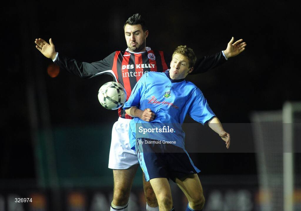 11 November 2008; Daniel Ennis, Bohemians, in action against David McMillan, UCD. A Championship Final, UCD v Bohemians, UCD Bowl, Dublin. Picture credit: Diarmuid Greene / SPORTSFILE