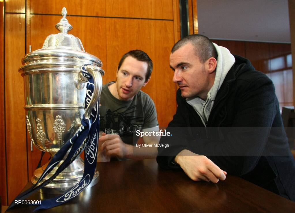 11 November 2008; Barry Molloy and Gerard Doherty, during an FAI Ford Cup Final Media Day. City Hotel, Derry. Picture credit: Oliver McVeigh / SPORTSFILE