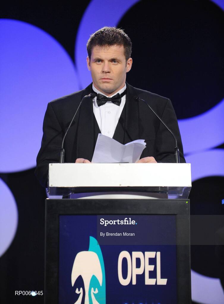 7 November 2008; Dessie Farrell, Chief Executive of the GPA, delivering his speech during the 2008 Opel Gaelic Players of the Year awards for Hurling and Football. Citywest Hotel, Conference, Leisure & Golf Resort, Dublin. Picture credit: Brendan Moran / SPORTSFILE