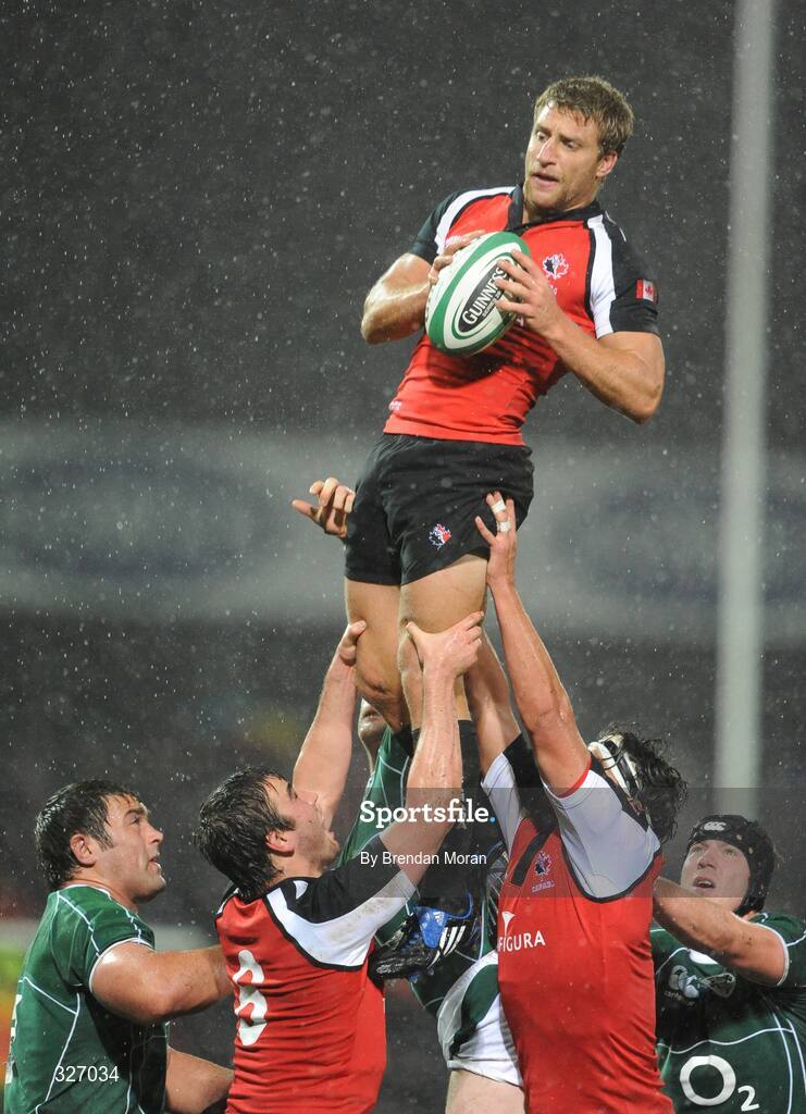 8 November 2008; Adam Kleeberger, Canada, wins possession of the ball in the lineout. Guinness Autumn Internationals, Ireland v Canada, Thomond Park, Limerick. Picture credit: Brendan Moran / SPORTSFILE