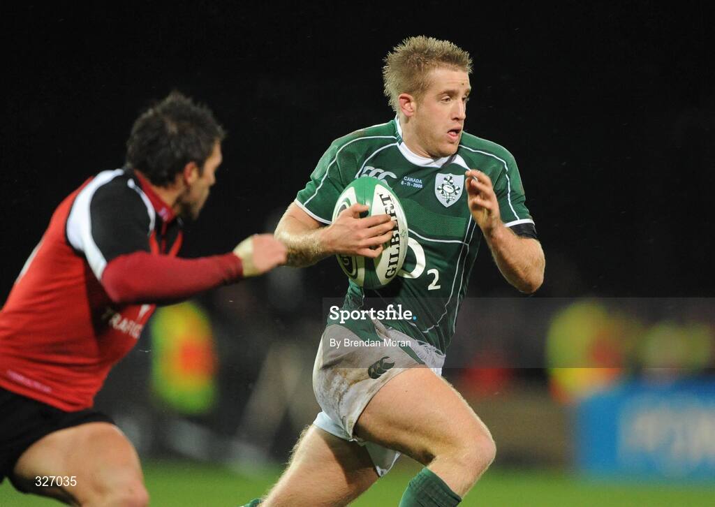 8 November 2008; Luke Fitzgerald, Ireland, in action against Canada. Guinness Autumn Internationals, Ireland v Canada, Thomond Park, Limerick. Picture credit: Brendan Moran / SPORTSFILE