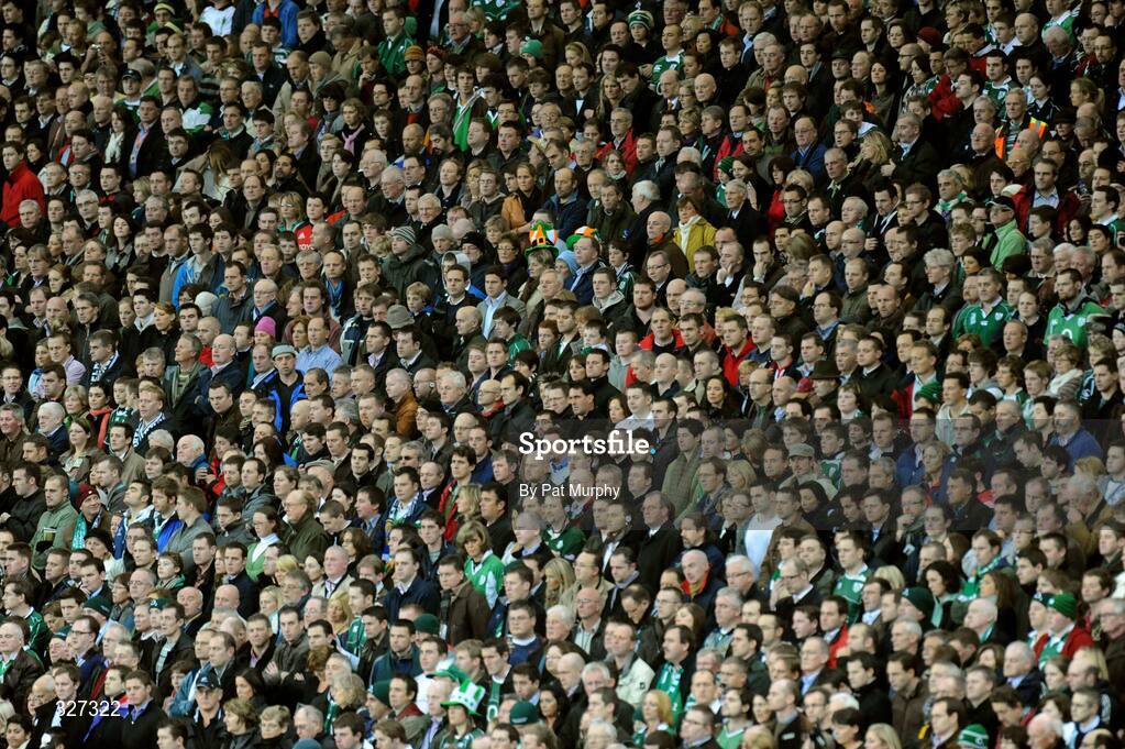 15 November 2008; Supporters of both sides look on during a minutes silence before the game. Guinness Autumn Internationals, Ireland v New Zealand, Croke Park, Dublin. Picture credit: Pat Murphy / SPORTSFILE