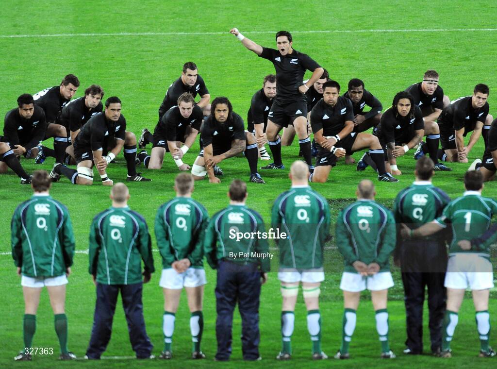 15 November 2008; New Zealand's Piri Weepu leads his team in the Haka before the game. Guinness Autumn Internationals, Ireland v New Zealand, Croke Park, Dublin. Picture credit: Pat Murphy / SPORTSFILE