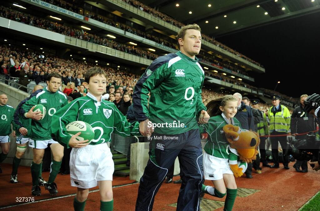 15 November 2008; Ireland captain Brian O'Driscoll leads out his team against New Zealand. Guinness Autumn Internationals, Ireland v New Zealand, Croke Park, Dublin. Picture credit: Matt Browne / SPORTSFILE