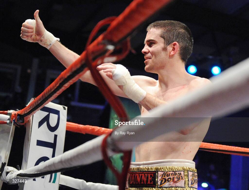15 November 2008; Bernard Dunne after suffering a cut to the head from Cristian Faccio, which resulted in the fight being stopped. Hunky Dory Fight Night, Breaffy House Hotel, Mayo. Picture credit: Ray Ryan / SPORTSFILE