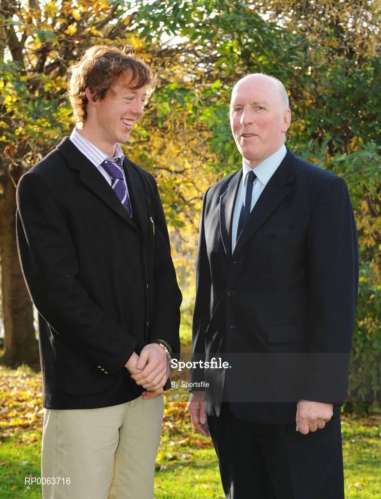 14 November 2008; UCD rowing scholarship recipient Finbarr Manning, Limerick with Brian Mullins, UCD's Director of Sport, at the announcement of the new UCD Scholarship recipients for 2008/2009, O'Reilly Hall, UCD. Photo by Sportsfile