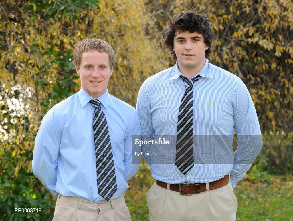 14 November 2008; New UCD rugby scholarship recipients Niall Earl, left, Wicklow, and Liam Hyland, Laois, at the announcement of the new UCD Scholarship recipients for 2008/2009, O'Reilly Hall, UCD. Photo by Sportsfile
