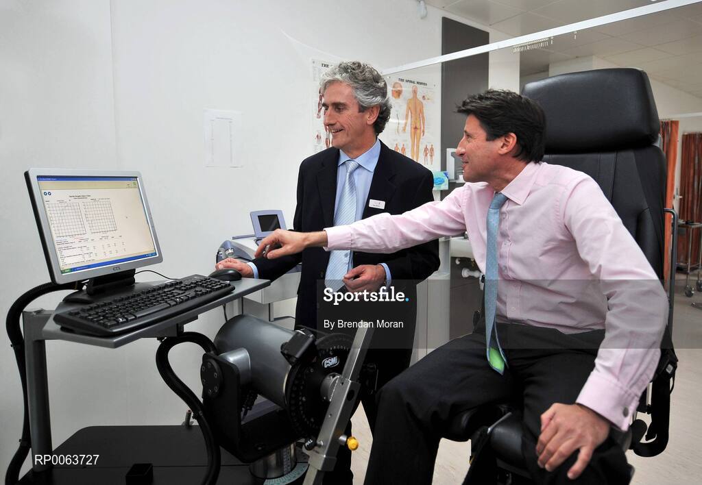 14 November 2008; Lord Sebastian Coe, Chairman of London 2012 Olympic Games and Paralympic Games, today officially opened SSC, a new 75million euro world-class hospital that brings together the expertise of consultants in Orthopaedics, Diagnostics and Sports Medicine in a purpose built clinic, one of only a handful of its kind worldwide. Lord Coe is pictured with SSC Medical Director Ray Moran. Located at Santry Demesne in Dublin, the 130,000 sq ft. SSC will employ over 160 staff, and caters for people of all ages affected by musculoskeletal injuries, which includes major joint replacement, specialist sports medicine clinics and rehabilitation programmes. Santry Demense, Santry, Dublin. Picture credit: Brendan Moran / SPORTSFILE