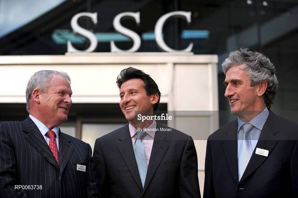 14 November 2008; Lord Sebastian Coe, Chairman of London 2012 Olympic Games and Paralympic Games, today officially opened SSC, a new 75million euro world-class hospital that brings together the expertise of consultants in Orthopaedics, Diagnostics and Sports Medicine in a purpose built clinic, one of only a handful of its kind worldwide. Lord Coe is pictured with Michael Kinsella, SSC Chairman, left, and SSC Medical Director Ray Moran, right. Located at Santry Demesne in Dublin, the 130,000 sq ft. SSC will employ over 160 staff, and caters for people of all ages affected by musculoskeletal injuries, which includes major joint replacement, specialist sports medicine clinics and rehabilitation programmes. Santry Demense, Santry, Dublin. Picture credit: Brendan Moran / SPORTSFILE