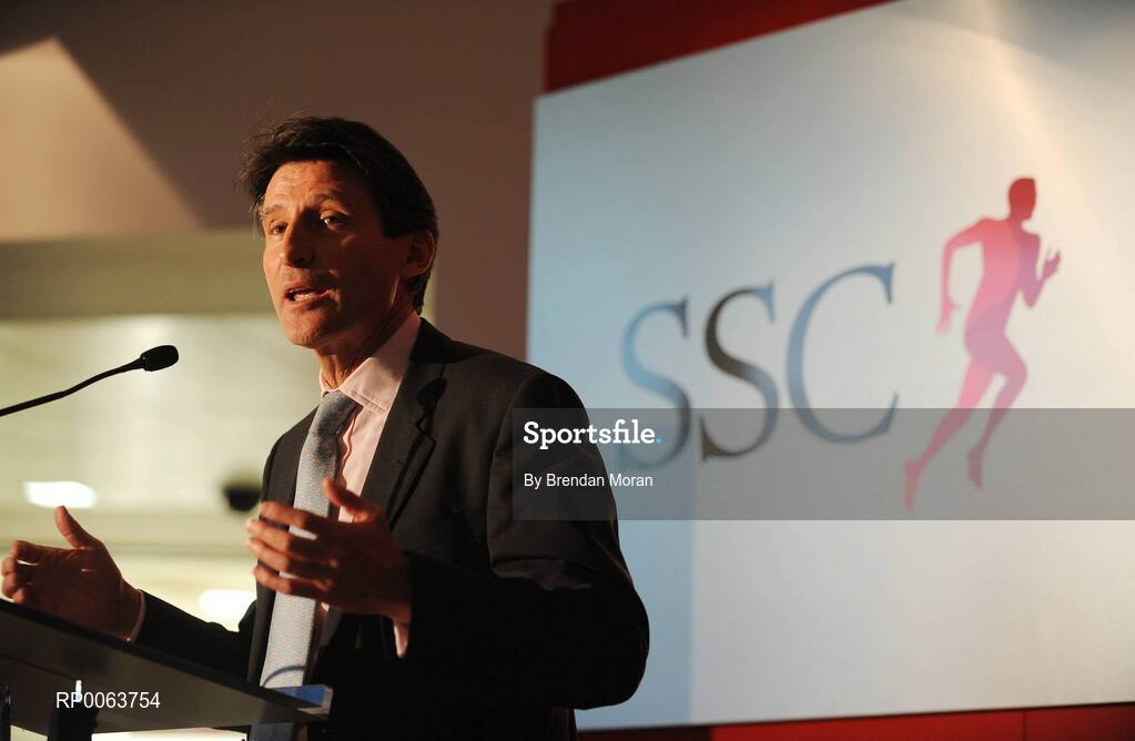 14 November 2008; Lord Sebastian Coe, Chairman of London 2012 Olympic Games and Paralympic Games, delivering his speech before officially opening SSC, a new 75million euro world-class hospital that brings together the expertise of consultants in Orthopaedics, Diagnostics and Sports Medicine in a purpose built clinic, one of only a handful of its kind worldwide. Located at Santry Demesne in Dublin, the 130,000 sq ft. SSC will employ over 160 staff, and caters for people of all ages affected by musculoskeletal injuries, which includes major joint replacement, specialist sports medicine clinics and rehabilitation programmes. Santry Demense, Santry, Dublin. Picture credit: Brendan Moran / SPORTSFILE