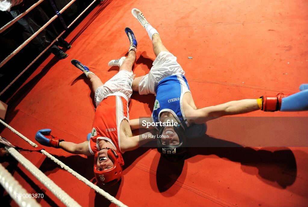 15 November 2008; Jockey's Paul Carberry, left, and David Casey after the fight. TV3 Kildare GAA Fight Night, Time: bar + venue, Naas, Co. Kildare. Picture credit: Ray Lohan / SPORTSFILE  *** Local Caption ***