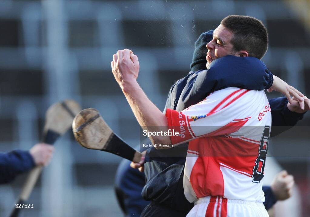 16 November 2008; Bryan Phelan, De La Salle is congratulated by a supporter at the final whistle . AIB Munster Senior Club Hurling Championship Semi-Final, Sarsfields v De La Salle, Pairc Ui Chaoimh, Cork. Picture credit: Matt Browne / SPORTSFILE