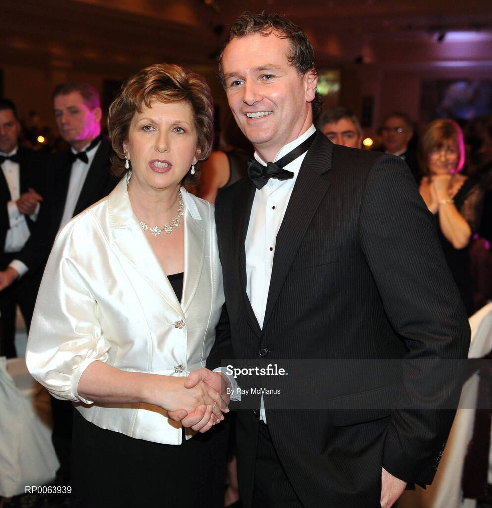 15 November 2008; President Mary McAleese with Daithi O Se. TG4 O'Neill's Ladies Football All-Stars Awards, Citywest Hotel, Dublin. Picture credit:  Ray McManus / SPORTSFILE