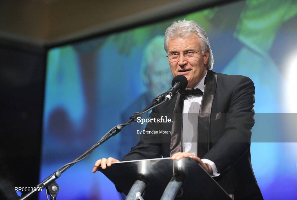 15 November 2008; Tony Towell of O'Neills, speaking during the awards. TG4 O'Neill's Ladies Football All-Stars Awards, Citywest Hotel, Dublin. Picture credit: Brendan Moran / SPORTSFILE