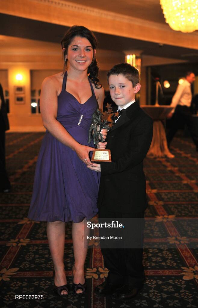 15 November 2008; Leinster Young Player of the year Alice Malone, from Laois, with her brother Brian. TG4 O'Neill's Ladies Football All-Stars Awards, Citywest Hotel, Dublin. Picture credit: Brendan Moran / SPORTSFILE