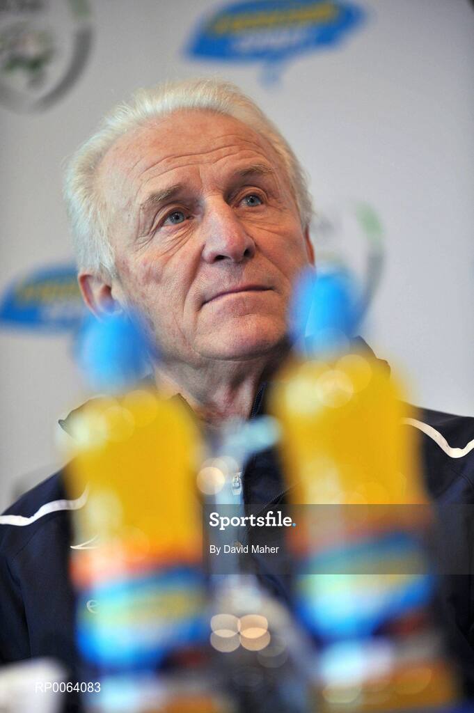 17 November 2008; Republic of Ireland manager Giovanni Trapattoni at the announcement that Lucozade Sport, has extended their sponsorship deal with the FAI, as their official sports drink sponsor. Grand Hotel, Malahide, Dublin. Picture credit: David Maher / SPORTSFILE