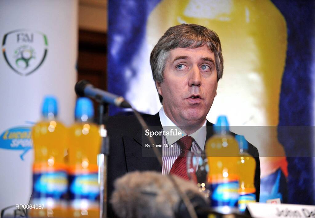17 November 2008; FAI Chief Executive John Delaney at the announcement that Lucozade Sport, has extended their sponsorship deal with the FAI, as their official sports drink sponsor. Grand Hotel, Malahide, Dublin. Picture credit: David Maher / SPORTSFILE