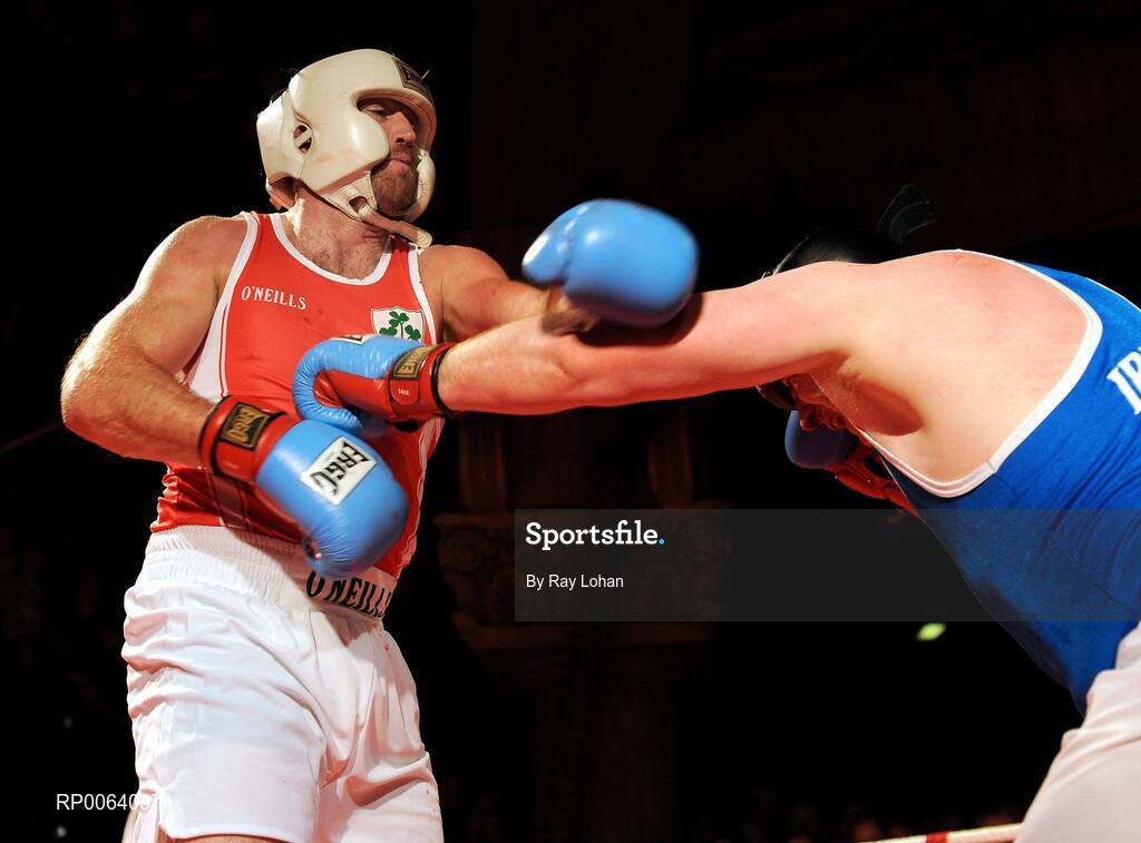 15 November 2008; Trevor Brennan, left, in action against David Nevin. Kildare GAA Fight Night, Time: bar + venue, Naas, Co. Kildare. Picture credit: Ray Lohan / SPORTSFILE  *** Local Caption ***