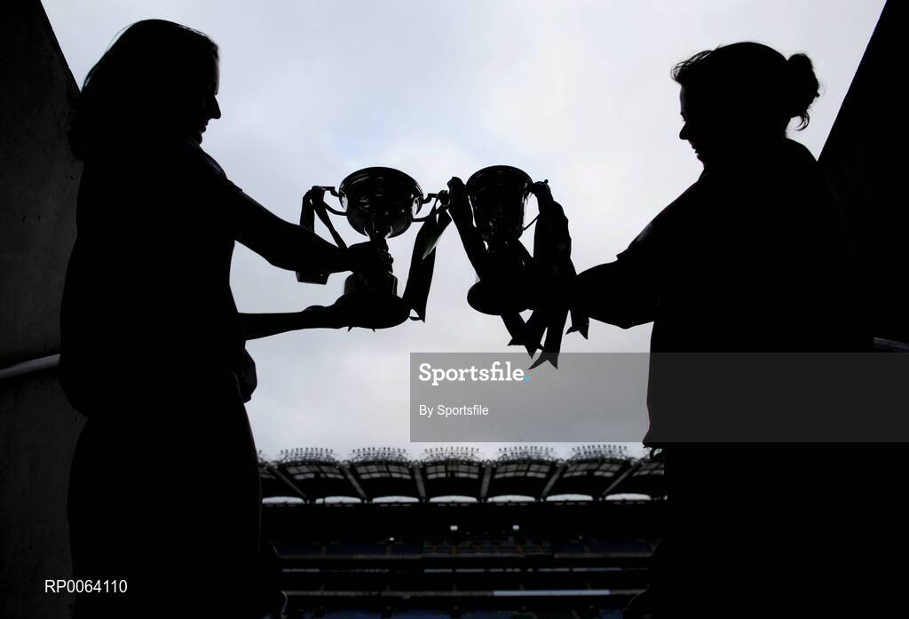 18 November 2008; Senior player Anne Marie Walsh, left, captain Inch Rovers, Cork, and intermediate player Lisa Ni Shuibhne, Ballingeary Inchigeela, Cork, ahead of the 2008 Vhi Healthcare All-Ireland Club Finals. The senior, intermediate and junior finals will take place over the coming two weekends. Croke Park, Dublin. Photo by Sportsfile