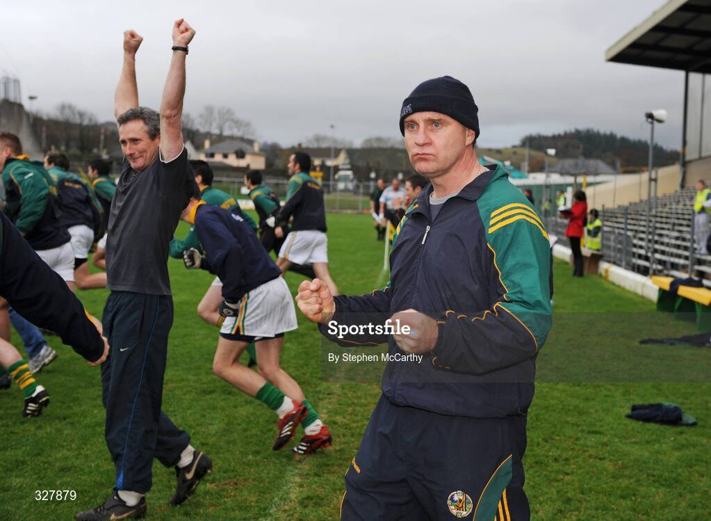 16 November 2008; Skellig Rangers manager Paul Murphy celebrates his side's victory. Kerry Junior Football Final, Skellig Rangers v Beale, Fitzgerald Stadium, Killarney, Co. Kerry. Picture credit: Stephen McCarthy / SPORTSFILE