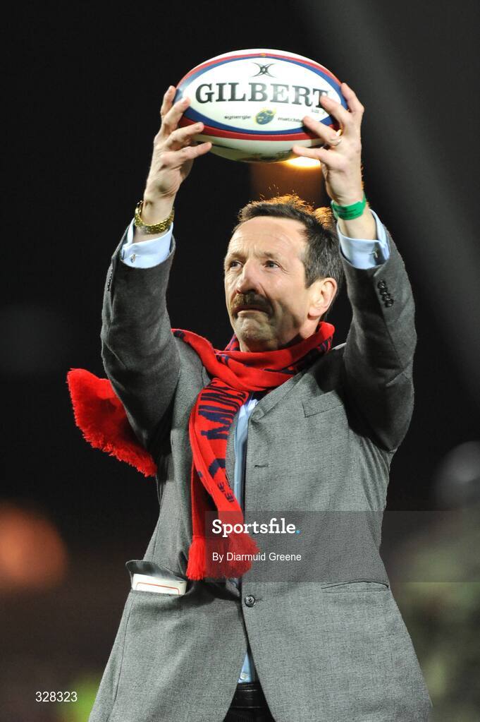 18 November 2008; Captain of the 1978 Munster team that defeated the All Blacks Donal Canniffe with the official match ball. Zurich Challenge Match, Munster v New Zealand, Thomond Park, Limerick. Picture credit: Diarmuid Greene / SPORTSFILE