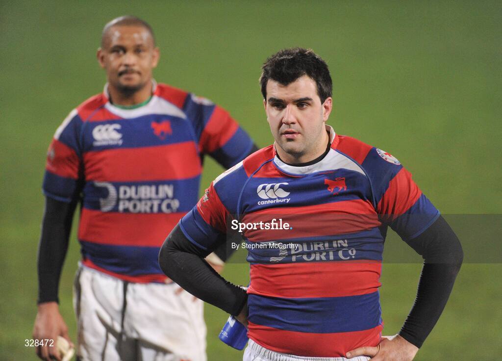 21 November 2008; Dejected Clontarf players Martin Garvey, right, and Heinrich Stride after the match. Leinster Senior League Cup Final, Clontarf v Lansdowne, Donnybrook Stadium, Dublin. Picture credit: Stephen McCarthy / SPORTSFILE