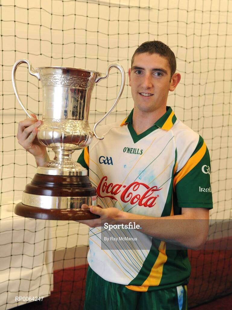 31 October 2008; Ireland's Killian Young, Kerry, with the Cormac McAnallen Cup after victory over Australia. Toyota International Rules Series, Australia v Ireland, Melbourne Cricket Ground, Melbourne, Australia. Picture credit: Ray McManus / SPORTSFILE