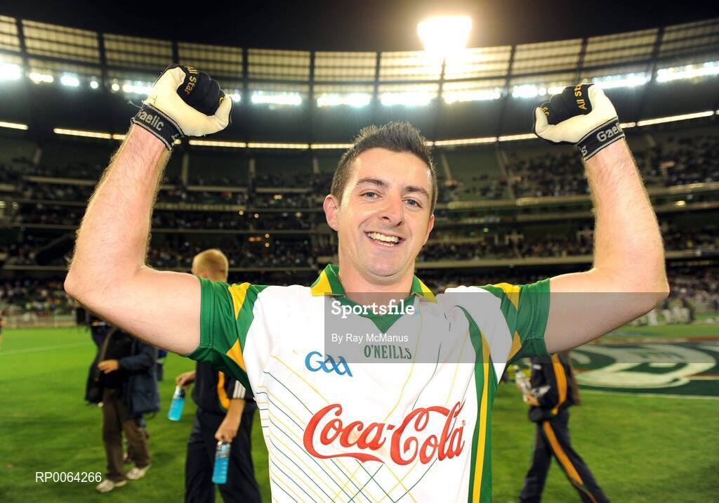 31 October 2008; Ireland's Aidan O'Mahony, Kerry, celebrates after victory over Australia. Toyota International Rules Series, Australia v Ireland, Melbourne Cricket Ground, Melbourne, Australia. Picture credit: Ray McManus / SPORTSFILE