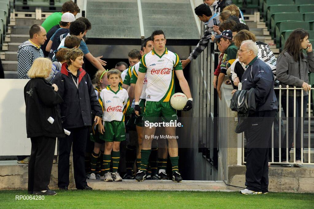 31 October 2008; Ireland captain Sean cavanagh waits to lead his side out ahead of the game. Toyota International Rules Series, Australia v Ireland, Melbourne Cricket Ground, Melbourne, Australia. Picture credit: Ray McManus / SPORTSFILE