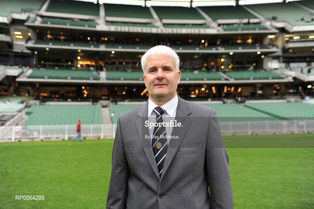 31 October 2008; Goal Umpire John Bannon ahead of the game. Toyota International Rules Series, Australia v Ireland, Melbourne Cricket Ground, Melbourne, Australia. Picture credit: Ray McManus / SPORTSFILE