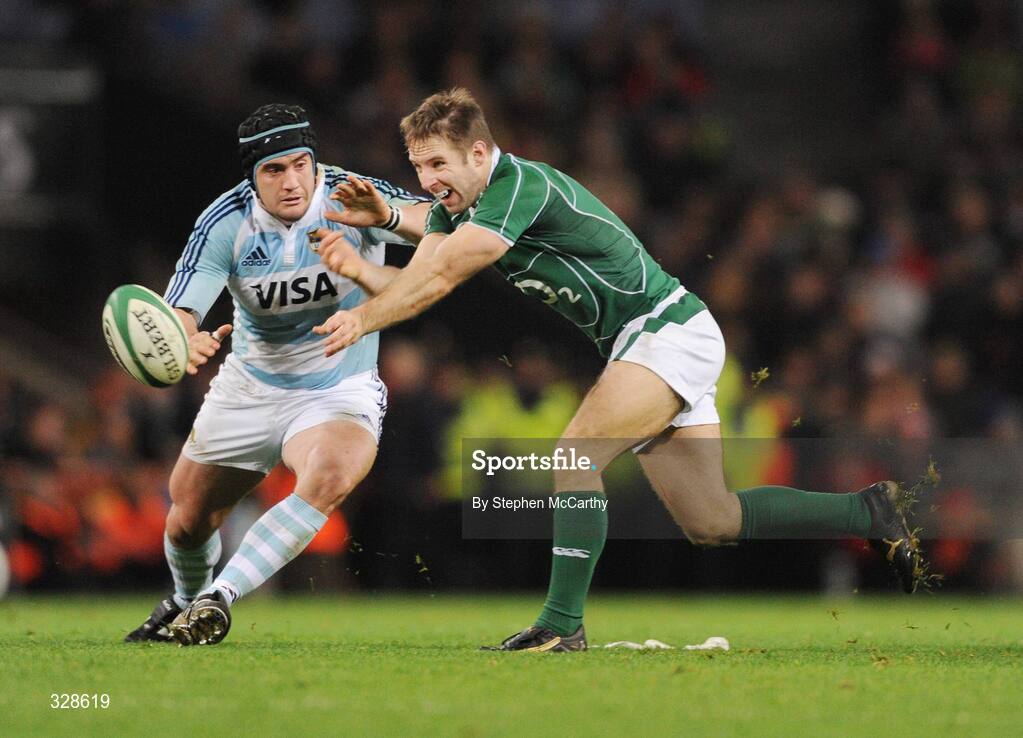22 November 2008; Tomas O'Leary, Ireland, in action against Marcos Ayerza, Argentina. Guinness Autumn Internationals, Ireland v Argentina, Croke Park, Dublin. Picture credit: Stephen McCarthy / SPORTSFILE