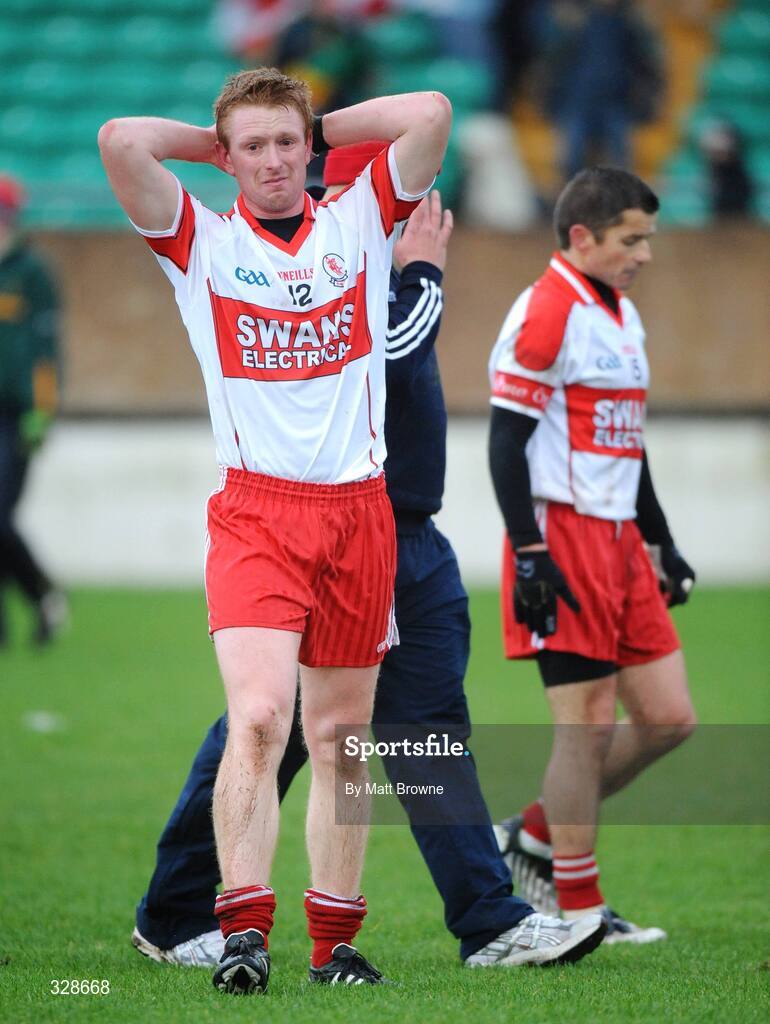 23 November 2008; Alan Byrne, Eire Og, after the final whistle. AIB Leinster Senior Club Football Championship Semi-Final, Eire Og v Rhode, Dr. Cullen Park, Carlow. Picture credit: Matt Browne / SPORTSFILE