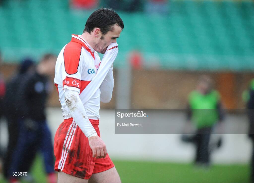 23 November 2008; Ber Hennessy, Eire Og, after the final whistle. AIB Leinster Senior Club Football Championship Semi-Final, Eire Og v Rhode, Dr. Cullen Park, Carlow. Picture credit: Matt Browne / SPORTSFILE