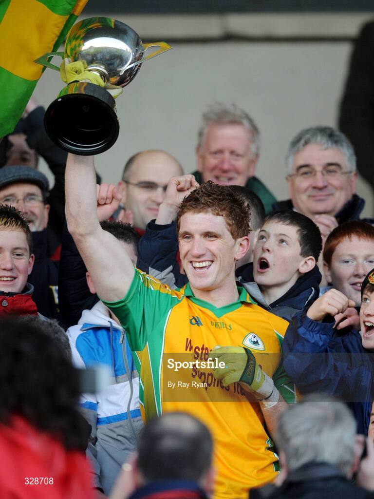 23 November 2008; Kieran Fitzgerald, Corofin, celebrates with the cup. AIB Connacht Senior Club Football Championship Final, Corofin v Eastern Harps, Pearse Stadium, Galway. Picture credit: Ray Ryan / SPORTSFILE
