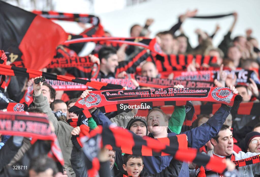 23 November 2008;  Bohemians supporters cheer on their team. Ford FAI Cup Final 2008, Bohemians v Derry City, RDS, Ballsbridge, Dublin. Picture credit: David Maher / SPORTSFILE