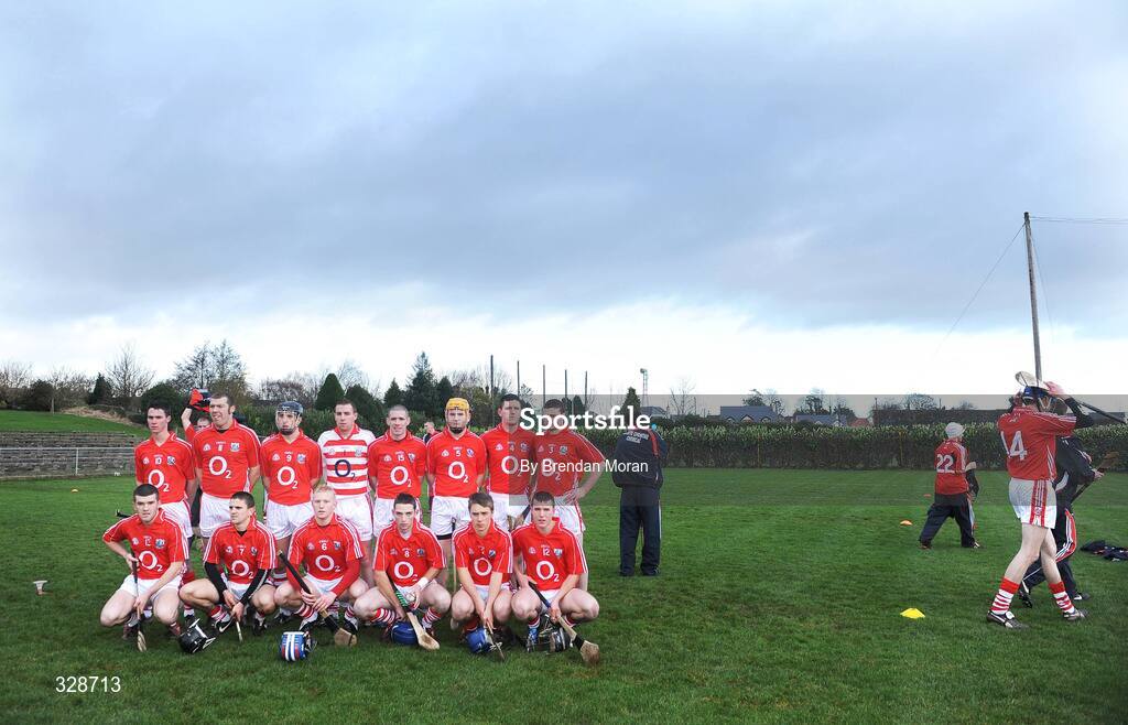 23 November 2008; Cork's Michael Collins, 14, walks away as the other 14 players of the Cork team stand for a team photograph before the game. Match to celebrate 150th Anniversary of St Colman's College, St Colman's XV v Cork Selection XV, Fitzgerald Park, Fermoy, Co. Cork. Picture credit: Brendan Moran / SPORTSFILE