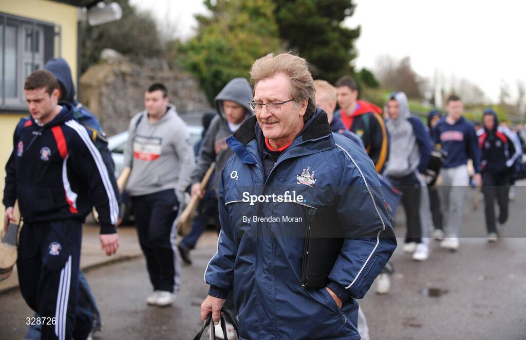 23 November 2008; Cork manager Gerald McCarthy leads the Cork players into the ground before the game. Match to celebrate 150th Anniversary of St Colman's College, St Colman's XV v Cork Selection XV, Fitzgerald Park, Fermoy, Co. Cork. Picture credit: Brendan Moran / SPORTSFILE