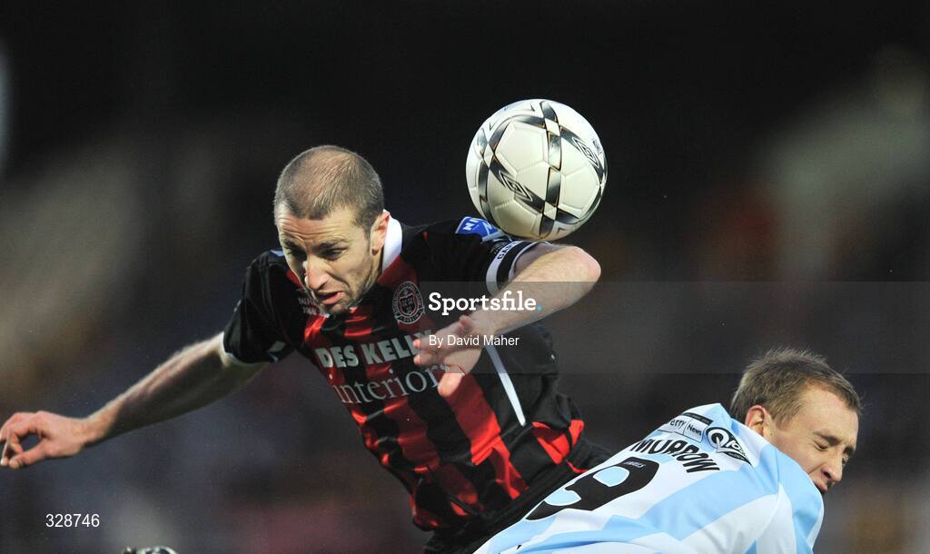 23 November 2008; Owen Heary, Bohemians, in action against Sammy Morrow, Derry City. Ford FAI Cup Final 2008, Bohemians v Derry City, RDS, Ballsbridge, Dublin. Picture credit: David Maher / SPORTSFILE