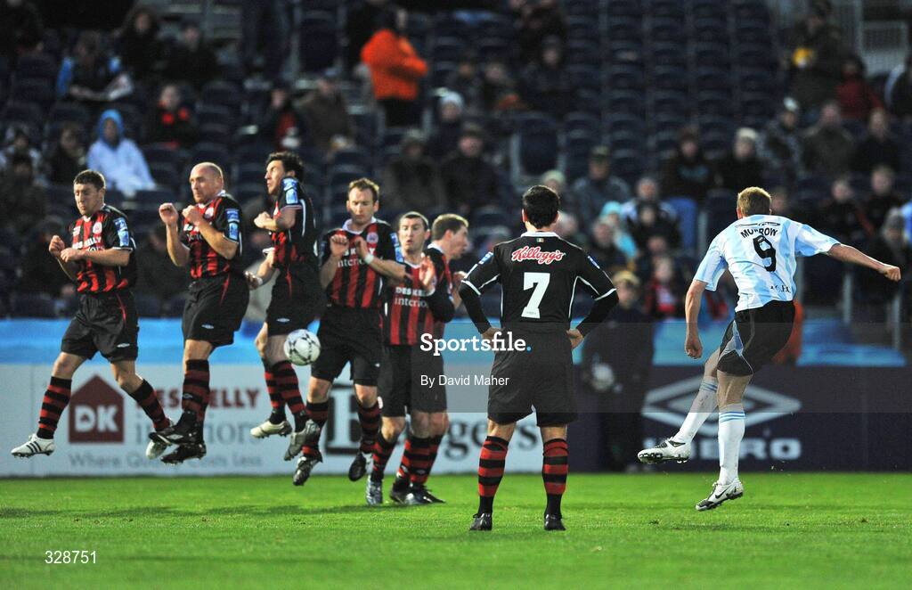23 November 2008; Sammy Morrow, Derry City, beats the Bohemians wall to score his side's first goal. Ford FAI Cup Final 2008, Bohemians v Derry City, RDS, Ballsbridge, Dublin. Picture credit: David Maher / SPORTSFILE