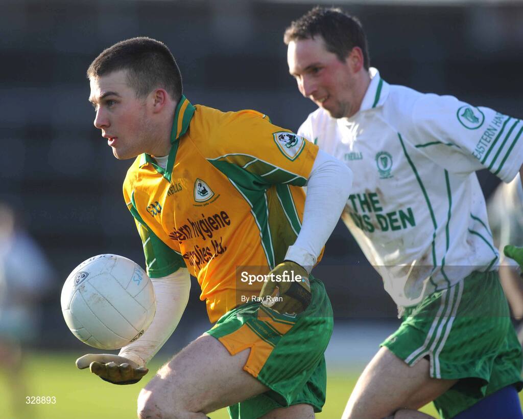 23 November 2008; Joe Canney, Corofin, in action against Shane King, Eastern Harps. AIB Connacht Senior Club Football Championship Final, Corofin v Eastern Harps, Pearse Stadium, Galway. Picture credit: Ray Ryan / SPORTSFILE
