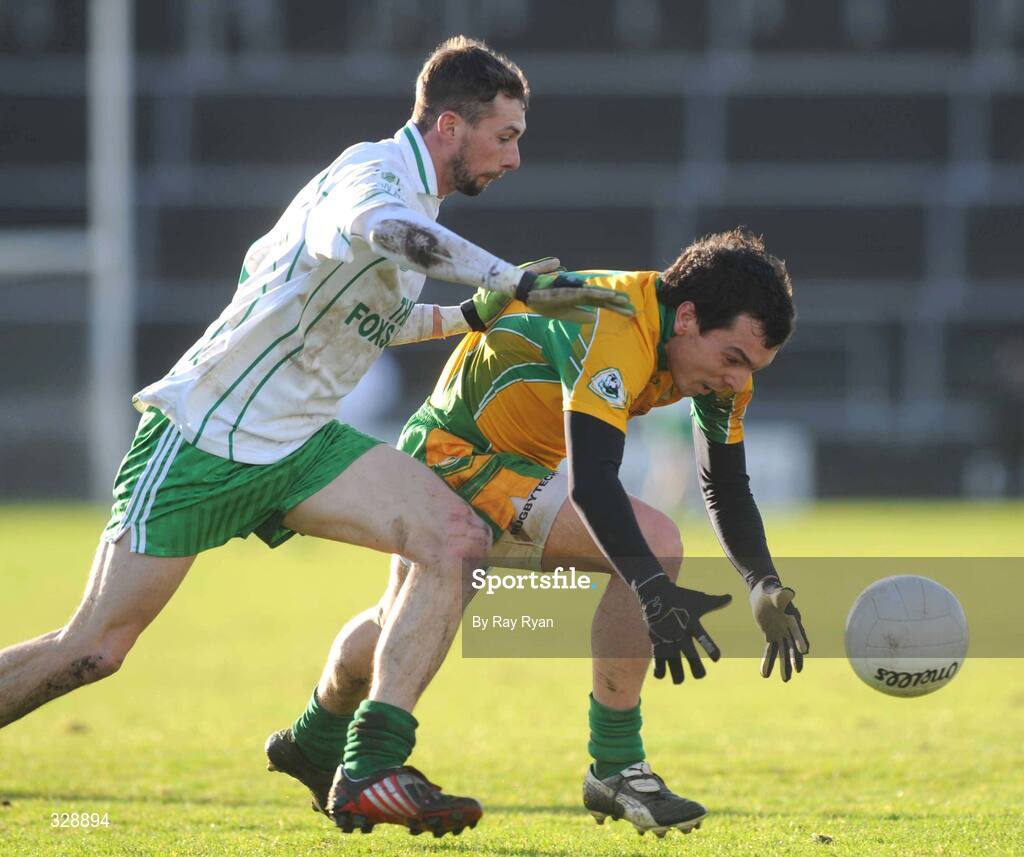 23 November 2008; David Hanly, Corofin, in action against Kevin Gallagher, Eastern Harps. AIB Connacht Senior Club Football Championship Final, Corofin v Eastern Harps, Pearse Stadium, Galway. Picture credit: Ray Ryan / SPORTSFILE