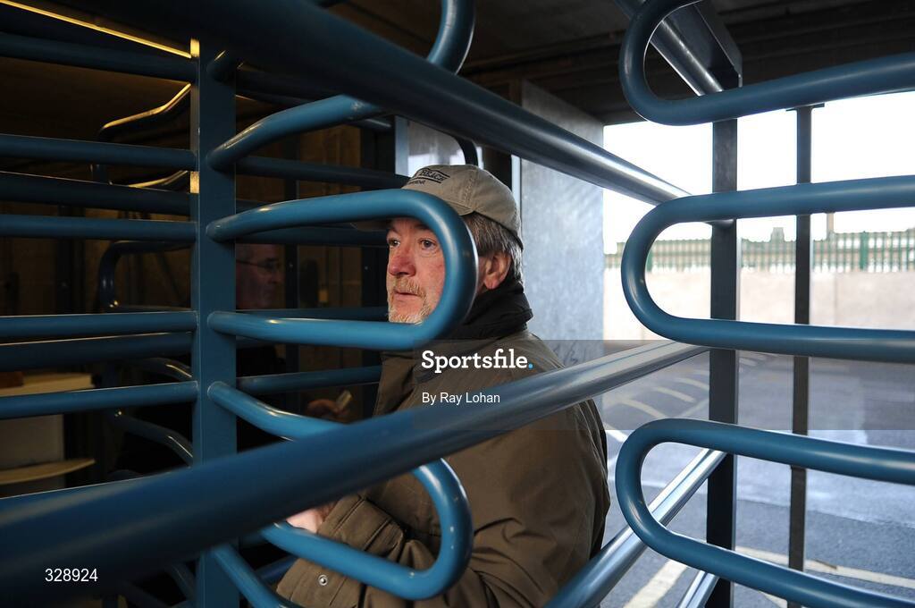 23 November 2008; A Punter makes his way through the gate at Parnell Park. AIB Leinster Senior Club Football Championship Semi-Final, Kilmacud Crokes v Navan O'Mahony's, Parnell Park, Dublin. Picture credit: Ray Lohan / SPORTSFILE *** Local Caption ***