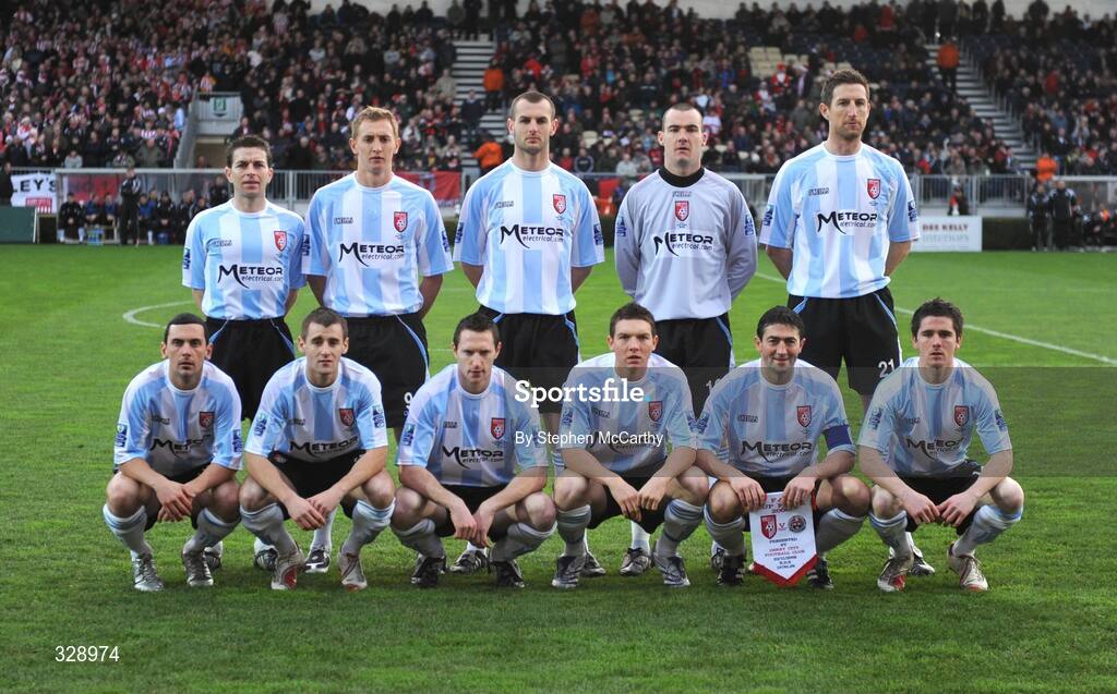 23 November 2008; The Derry City team. Ford FAI Cup Final 2008, Bohemians v Derry City, RDS, Ballsbridge, Dublin. Picture credit: Stephen McCarthy / SPORTSFILE