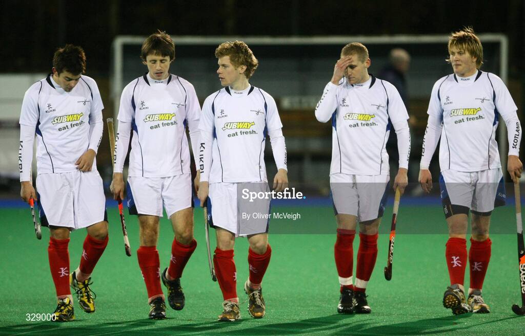 22 November 2008; Scotland players before the game. Men's International, Ireland v Scotland, Banbridge Hockey Club, Banbridge, Co. Down. Picture credit: Oliver McVeigh / SPORTSFILE