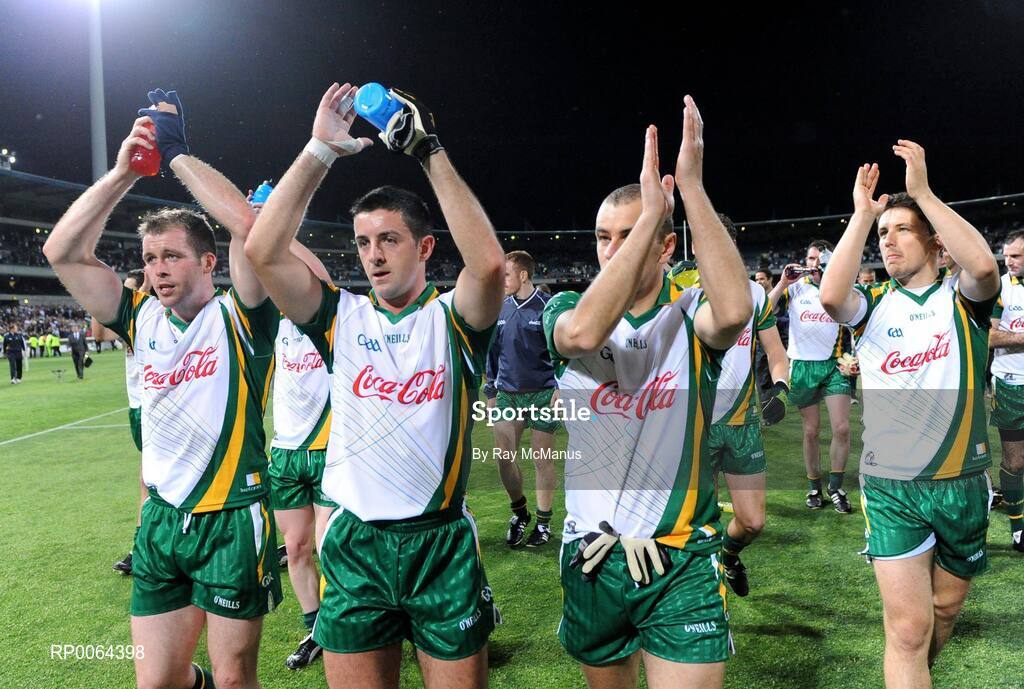24 October 2008; Ireland players, from left, Ciaran McKeever, Aidan O'Mahony, John Miskella and Kevin Reilly. 2008 Toyota International Rules Series, Australia v Ireland, Subiaco Oval, Perth, Western Australia. Picture credit: Ray McManus / SPORTSFILE