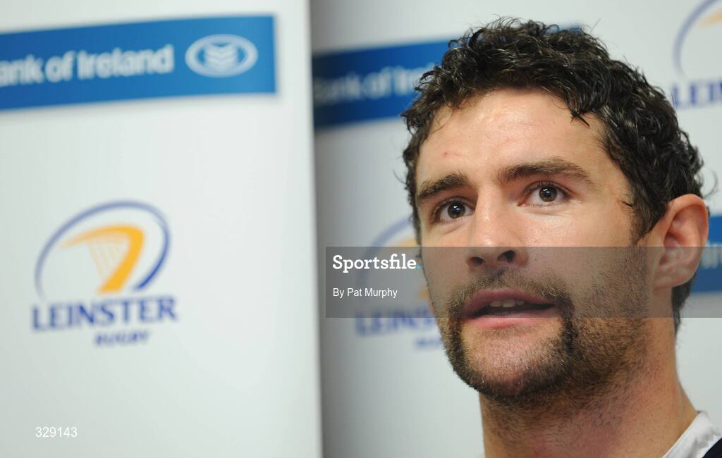 26 November 2008; Leinster's Trevor Hogan during a press conference ahead of their Magners League fixture against Newport Gwent Dragons. David Lloyd Riverview, Clonskeagh, Dublin. Picture credit: Pat Murphy / SPORTSFILE