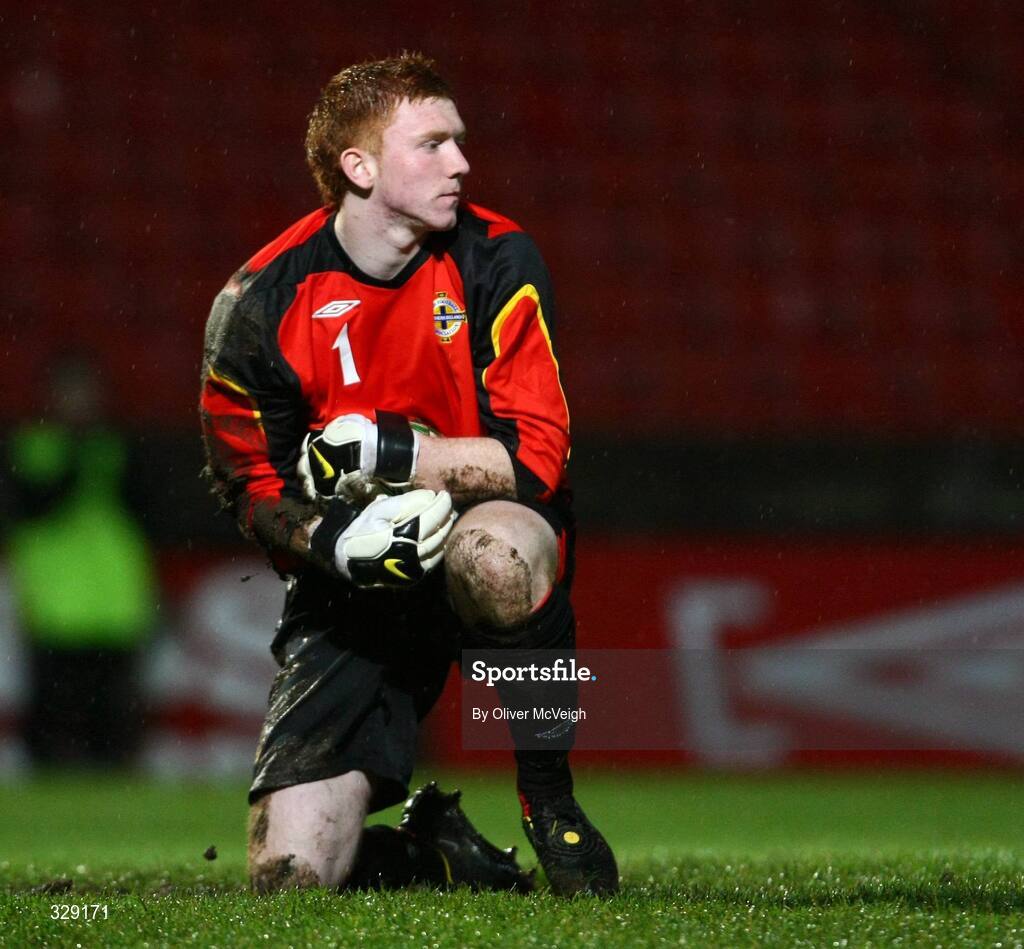 10 October 2008; Conor Devlin, Northern Ireland. UEFA Under 19 European Championships Qualifying Round, Northern Ireland v England, Windsor Park, Belfast. Picture credit: Oliver McVeigh / SPORTSFILE