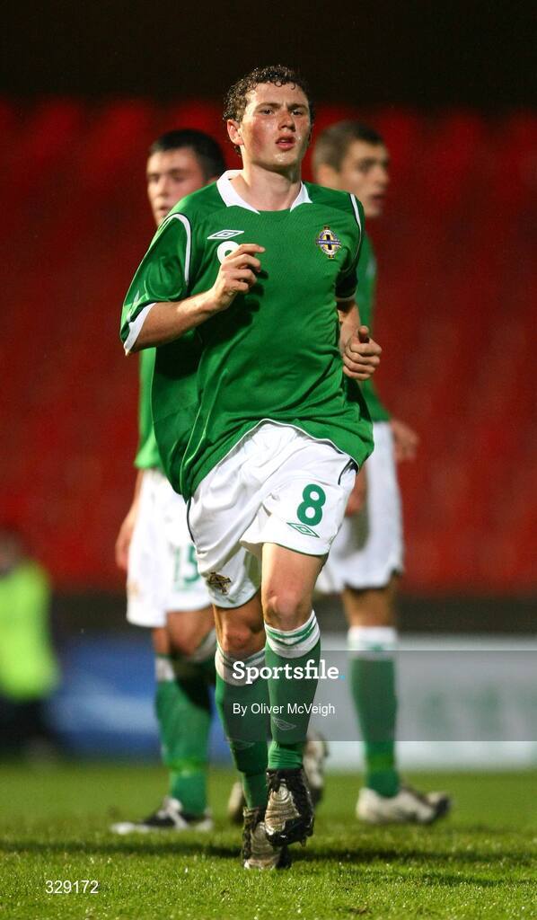 10 October 2008; Corey Evans, Northern Ireland. UEFA Under 19 European Championships Qualifying Round, Northern Ireland v England, Windsor Park, Belfast. Picture credit: Oliver McVeigh / SPORTSFILE