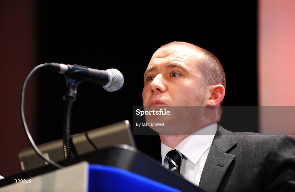 28 November 2008; Jimmy D'Arcy, GAA Games Development Manager, speaking during the GAA Games Development Conference 2008. Croke Park, Dublin. Picture credit: Matt Browne / SPORTSFILE
